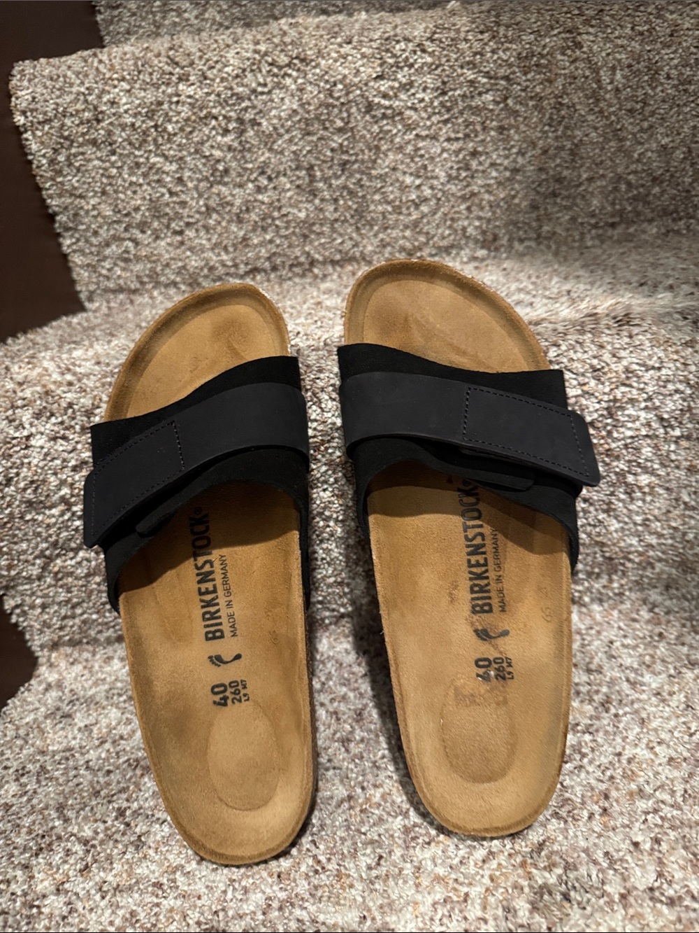 Birkenstock Black Suede Slide Sandals - Picture 2 of 4